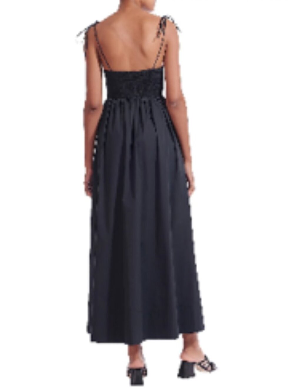 Staud Landry Shoulder-Tie Smocked Maxi Dress Size L NWT - Picture 8 of 16